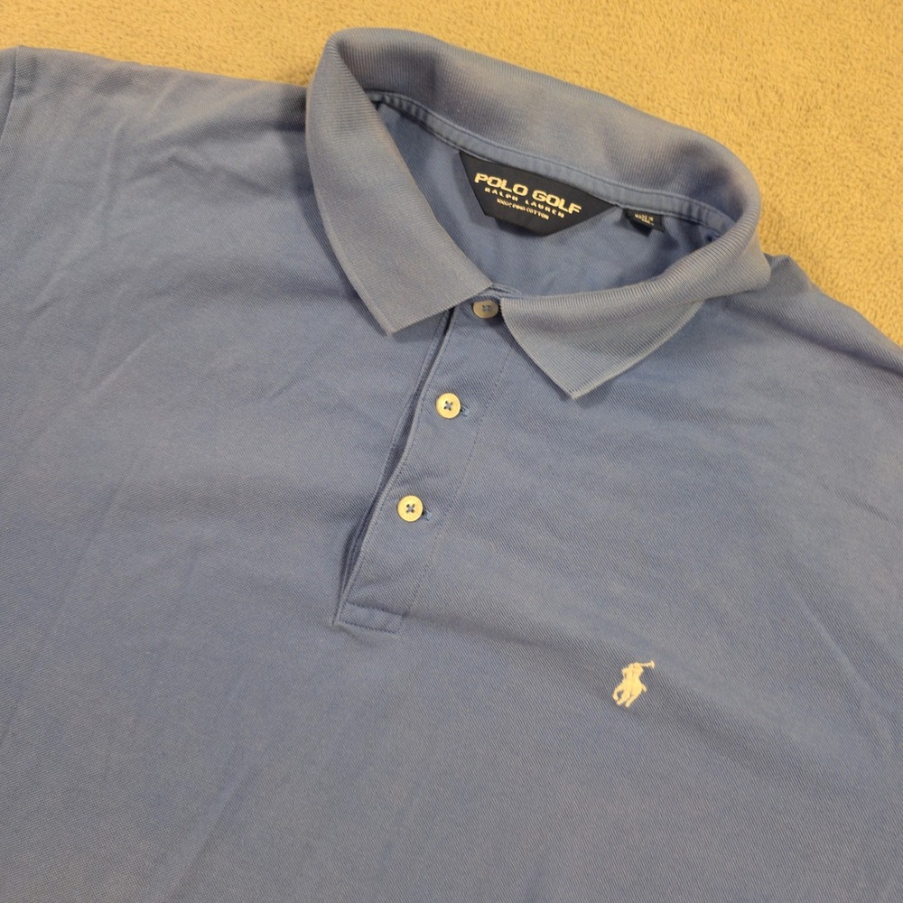 Polo Golf Ralph Lauren Polo Shirt Mens XL Blue Classic The Open 2009 Pima Cotton